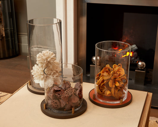 Candle Holder, Leather