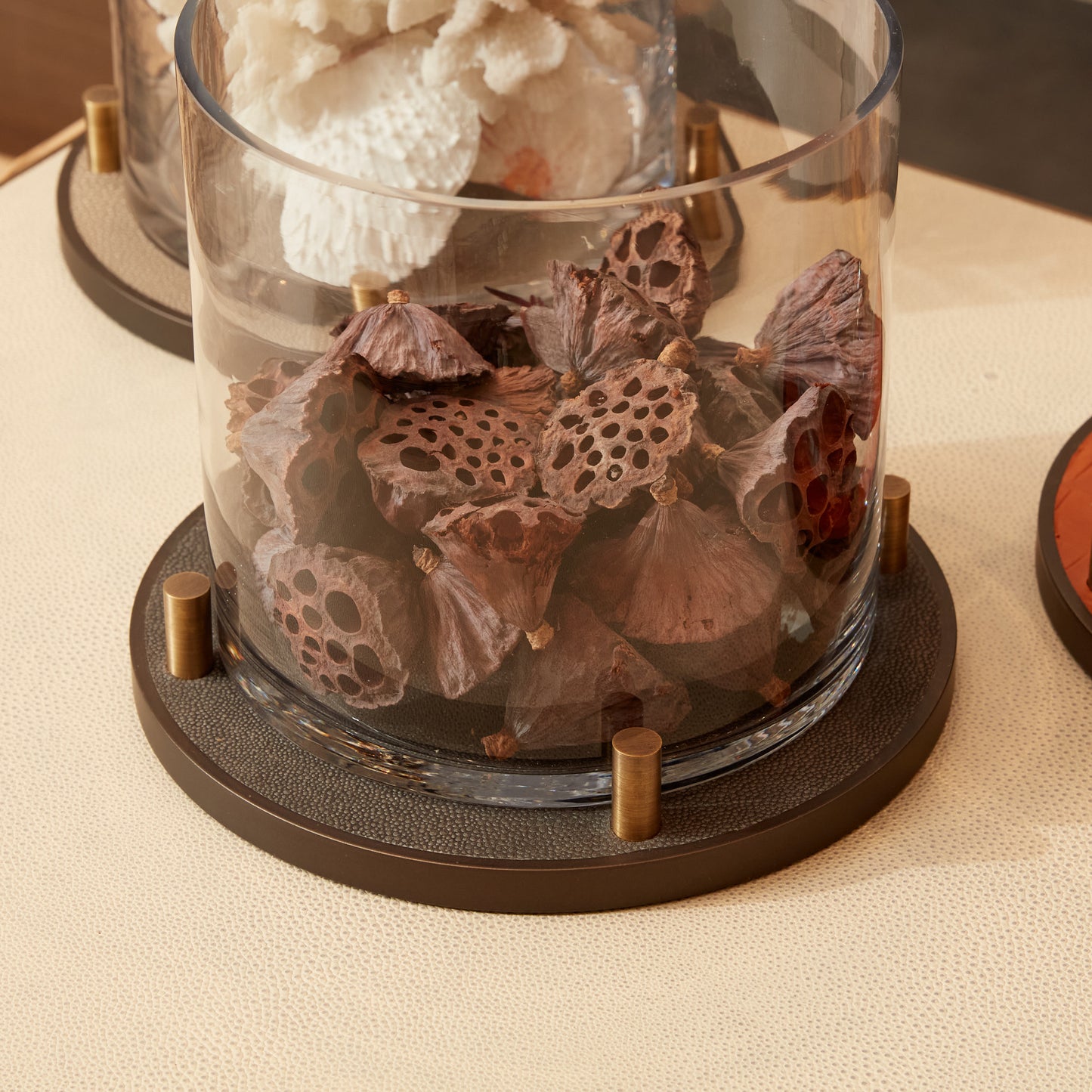 Candle Holder, Leather