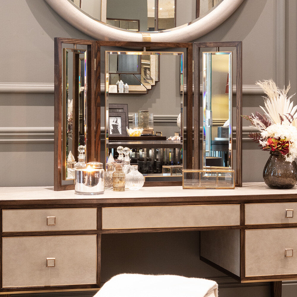 Oxford Triptych Dressing Table Mirror, Wood