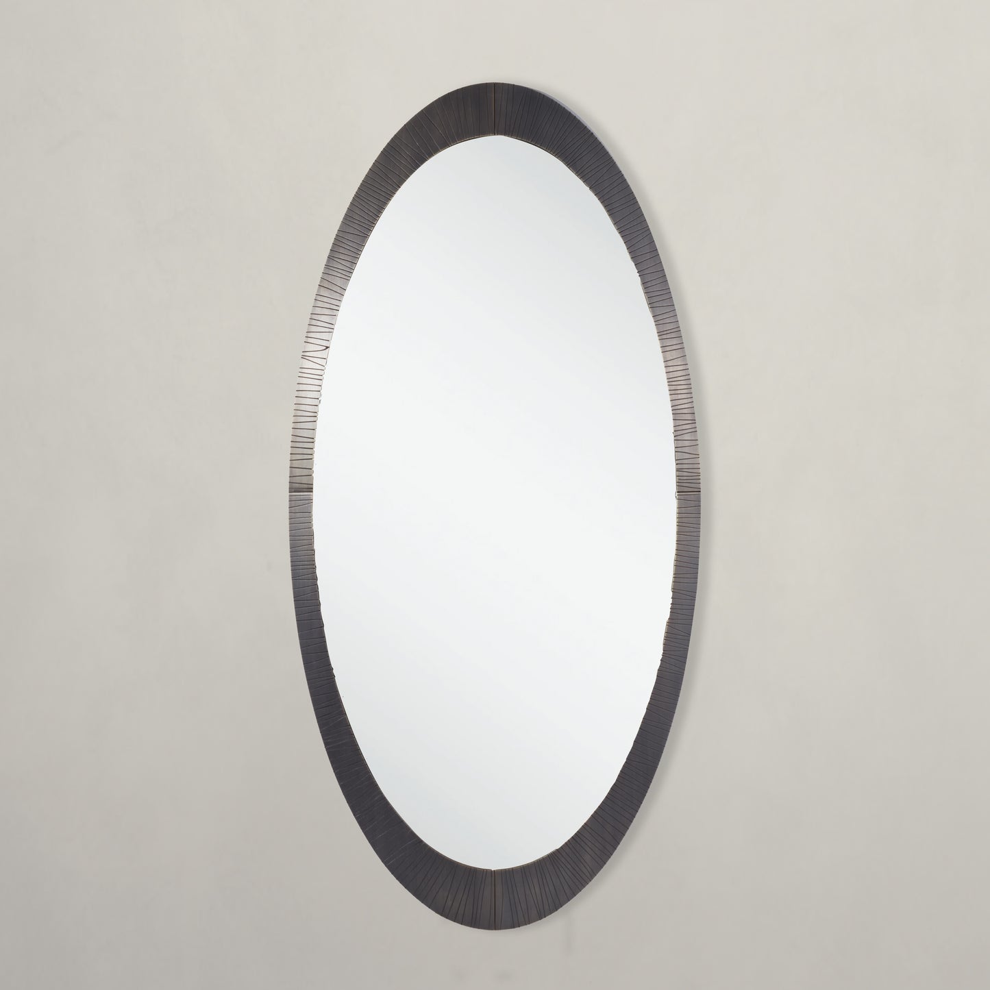Small Como Oval Mirror, Etched