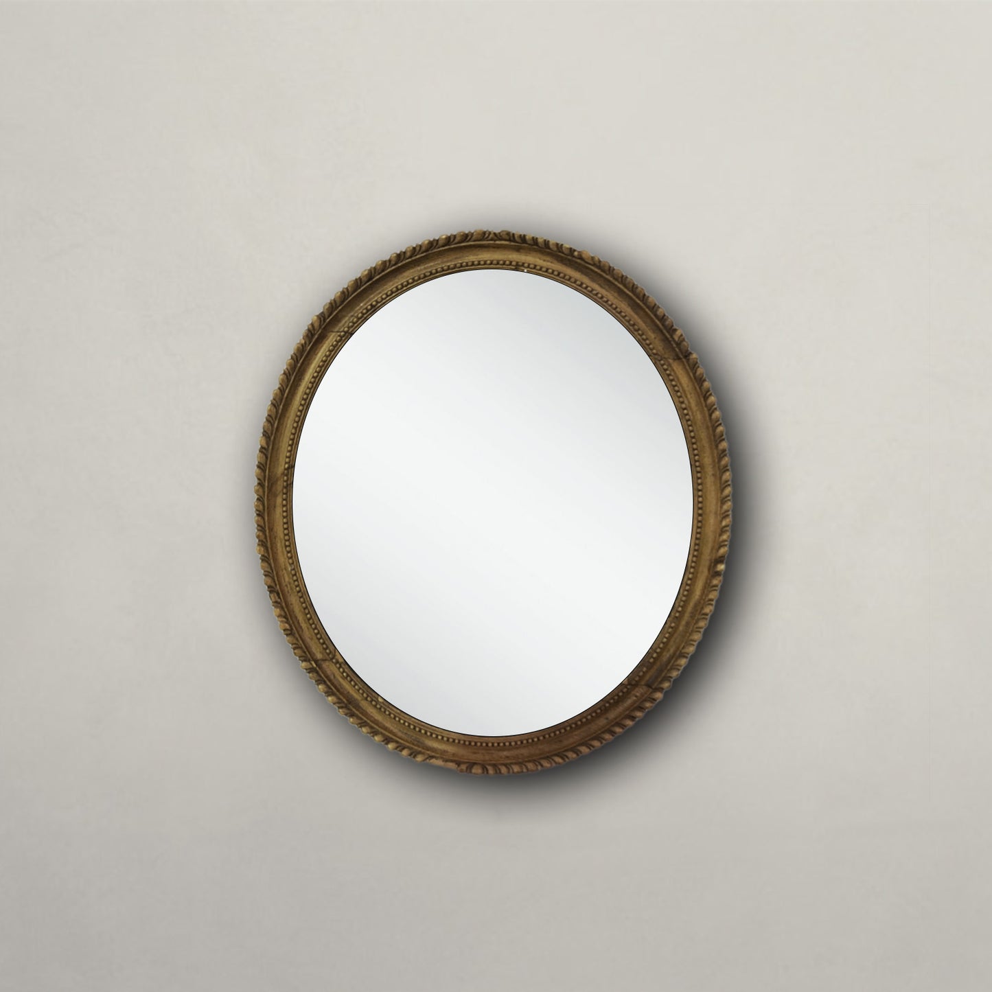 Oval Antique Pine Mirror
