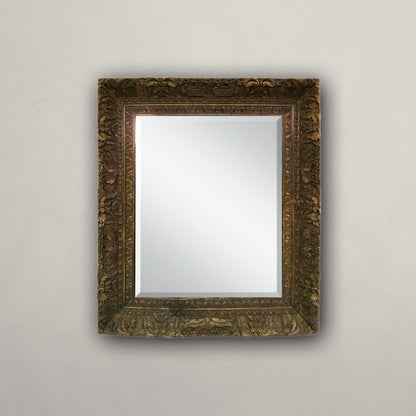 Dark Antique Pine Carved Mirror