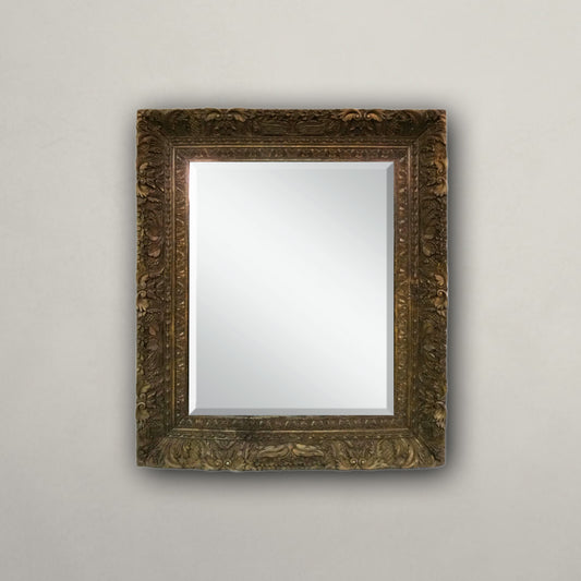 Dark Antique Pine Carved Mirror