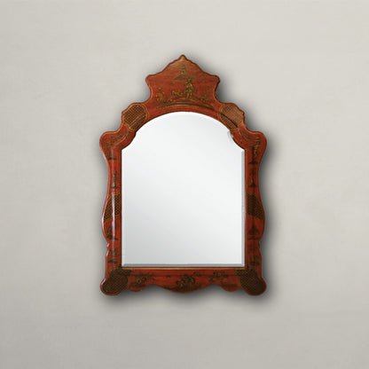 Red Chinoiserie Decorative Mirror