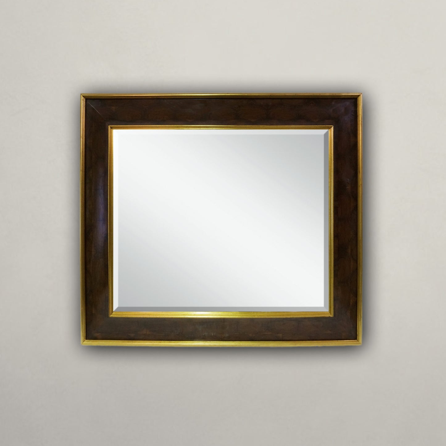 Olive & Gilt Concave Mirror