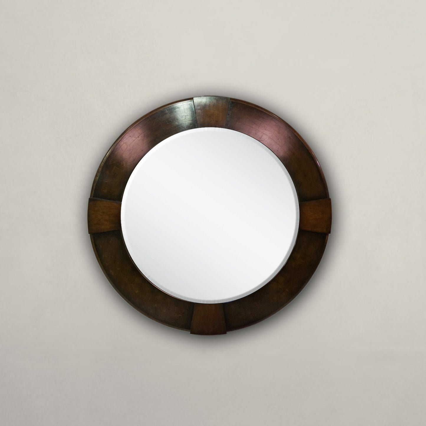 Olive Oyster Round Mirror