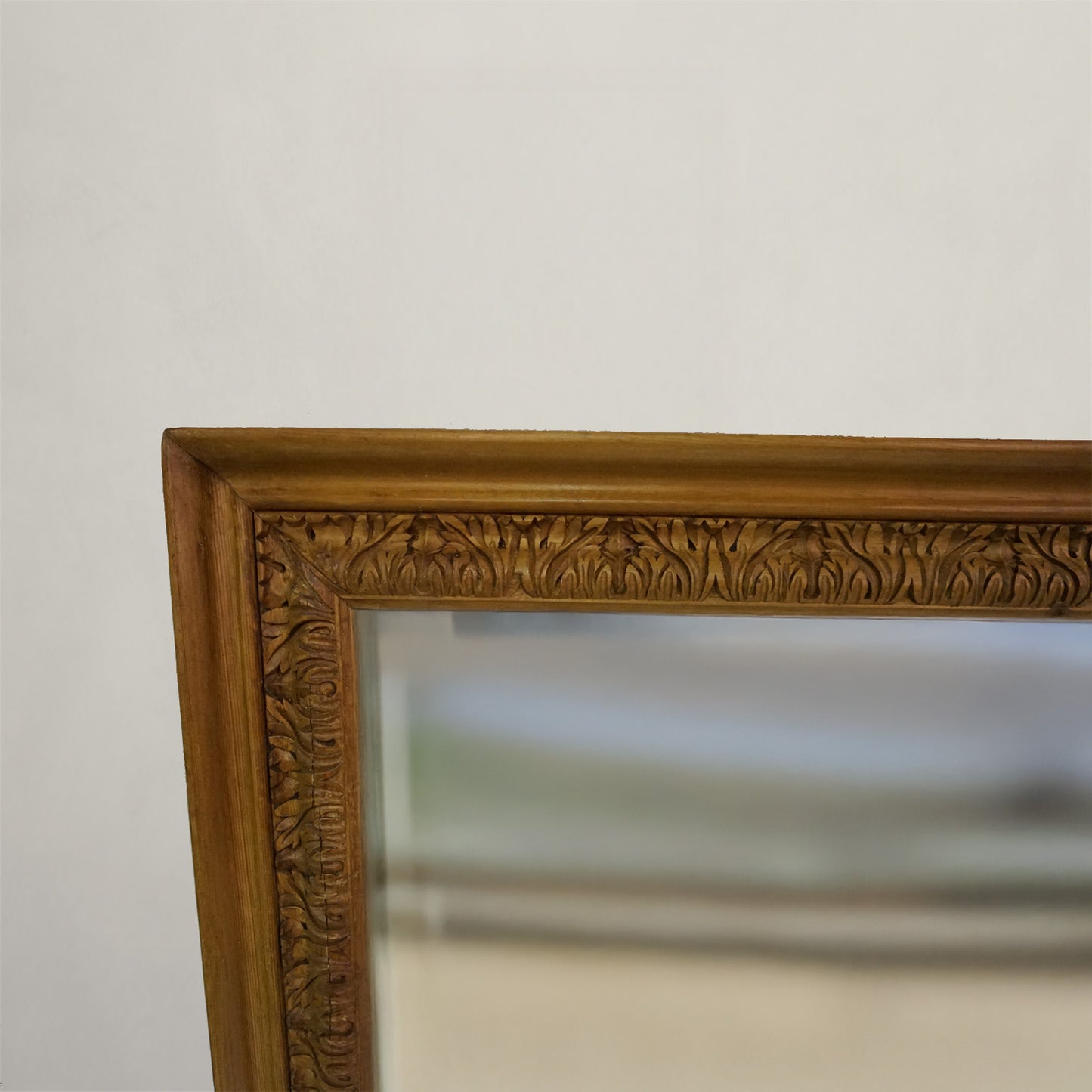 Antique Carved Pine Mirror