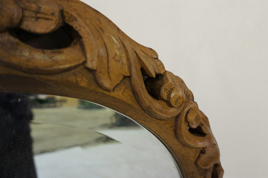 Round Carved Mirror