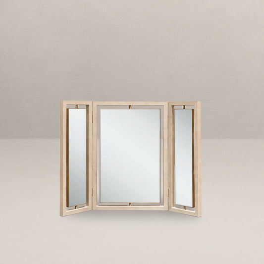 Oxford Triptych Dressing Table Mirror, Leather